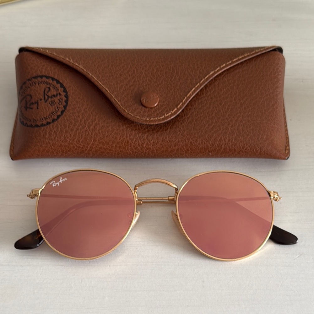 Ray-Ban Gold Pink Retro Sunglasses RB3447